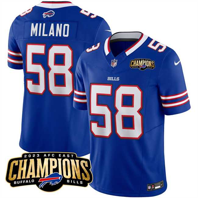 Men & Women & Youth Buffalo Bills #58 Matt Milano Blue 2023 F.U.S.E. AFC East Champions Ptach Stitched Jersey,We sell and wholesale Men & Women & Youth Buffalo Bills #58 Matt Milano Blue 2023 F.U.S.E. AFC East Champions Ptach Stitched Jersey on line form chian!